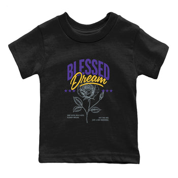 Best Sneakerfits graphic tee – Los Angeles Basketball Tees To Match Air Jordan 4 Lakeshow – Blessed Dream Kids T-Shirt Black 2