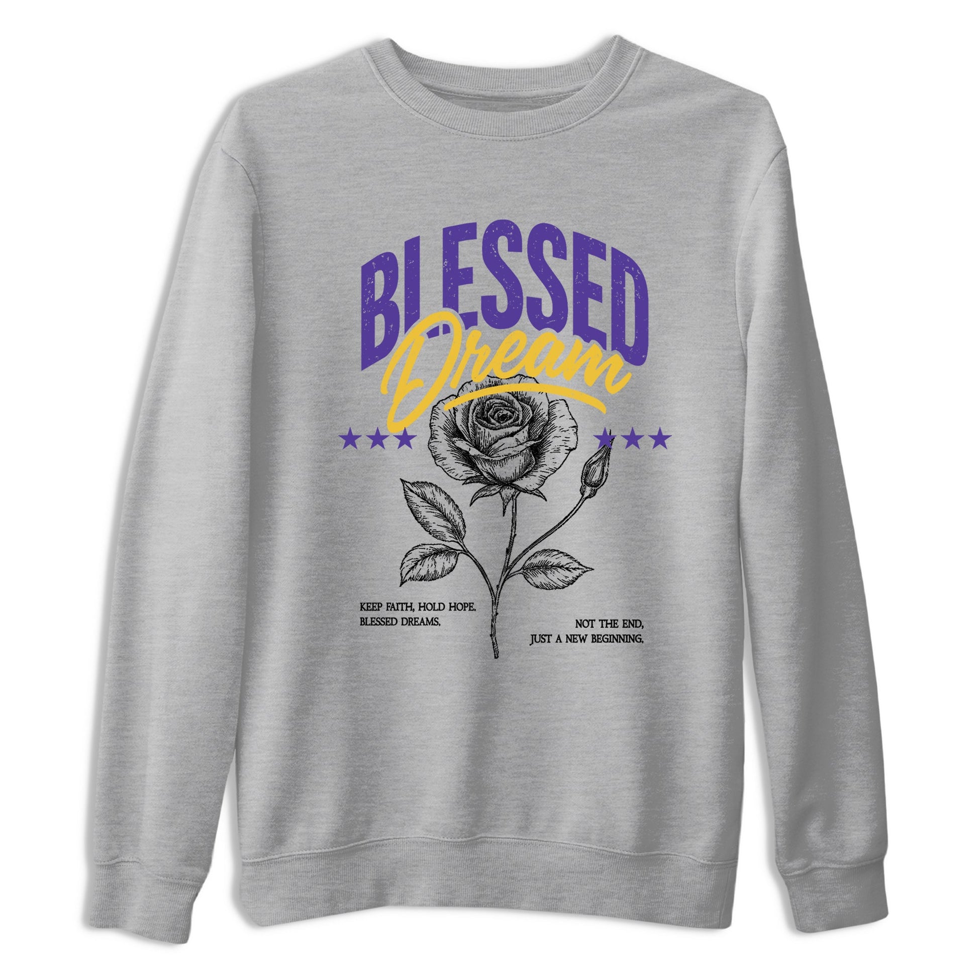 Best Sneakerfits graphic tee – Los Angeles Basketball Tees To Match Air Jordan 4 Lakeshow – Blessed Dream Tee Heather Grey 2