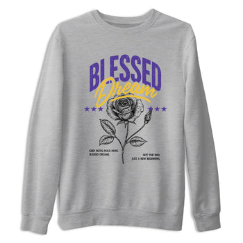 Best Sneakerfits graphic tee – Los Angeles Basketball Tees To Match Air Jordan 4 Lakeshow – Blessed Dream Tee Heather Grey 2