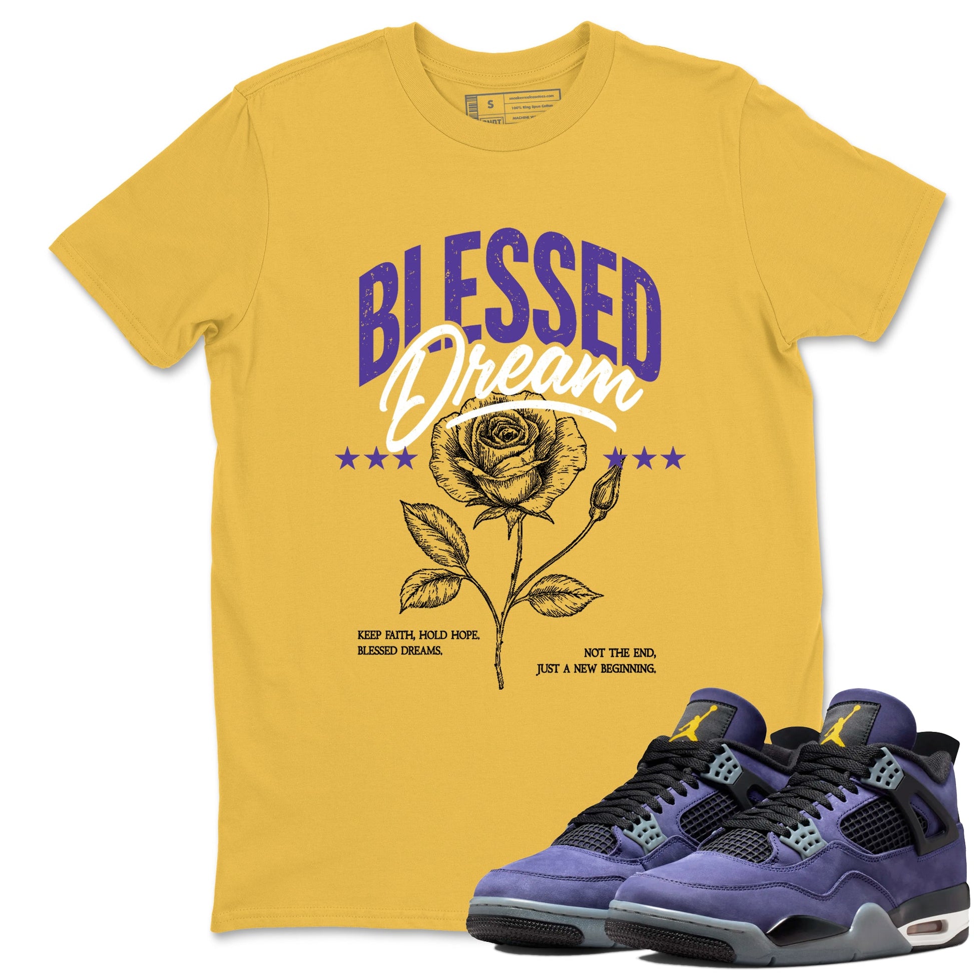 Best Sneakerfits graphic tee – Los Angeles Basketball Tees To Match Air Jordan 4 Lakeshow – Blessed Dream Tee Daisy 1