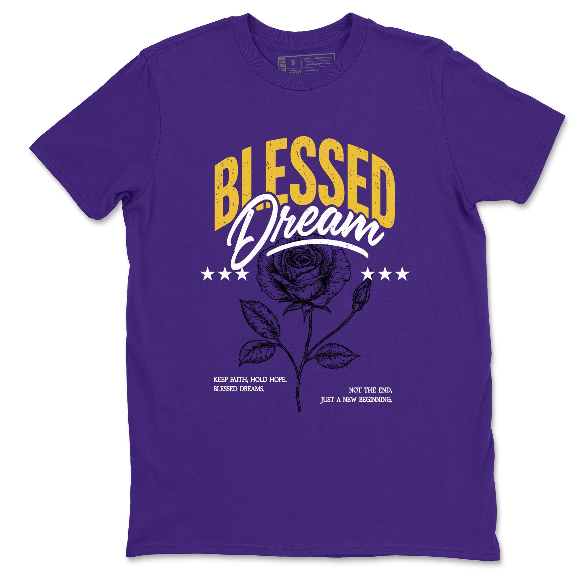 Best Sneakerfits graphic tee – Los Angeles Basketball Tees To Match Air Jordan 4 Lakeshow – Blessed Dream Tee Purple 2