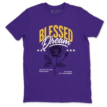 Best Sneakerfits graphic tee – Los Angeles Basketball Tees To Match Air Jordan 4 Lakeshow – Blessed Dream Tee Purple 2