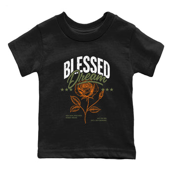 Sneaker match tees – Sneaker Threads To Match Air Jordan 4 OG Olive Shoes, Air Jordan 4 OG Olive – Blessed Dream Kids T-Shirt Black 2