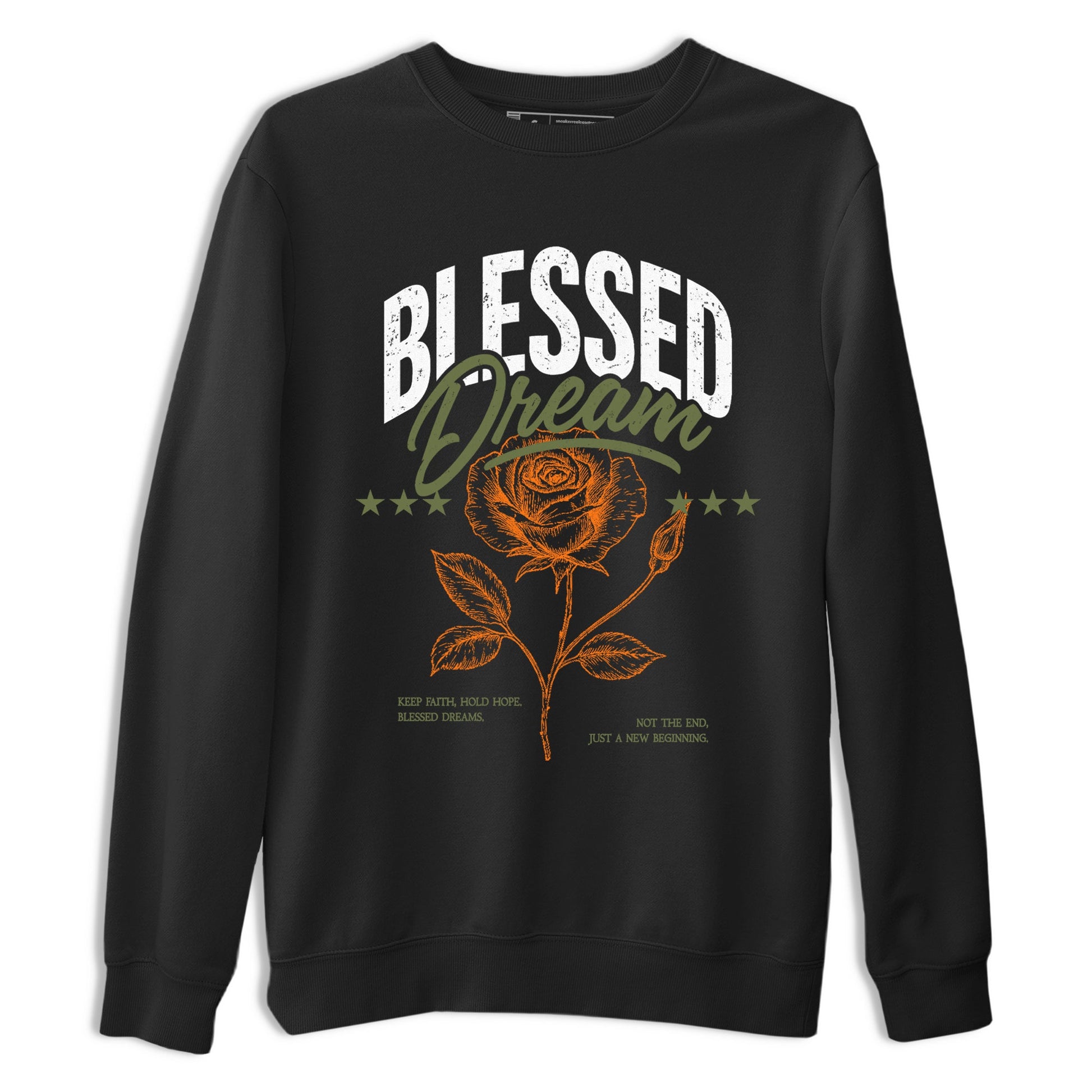 Sneaker match tees – Sneaker Threads To Match Air Jordan 4 OG Olive Shoes, Air Jordan 4 OG Olive – Blessed Dream Tee Black 2