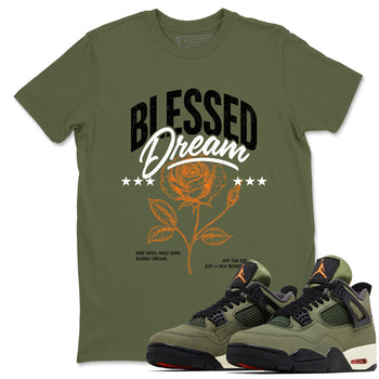 Sneaker match tees – Sneaker Threads To Match Air Jordan 4 OG Olive Shoes, Air Jordan 4 OG Olive – Blessed Dream Tee Military Green 1