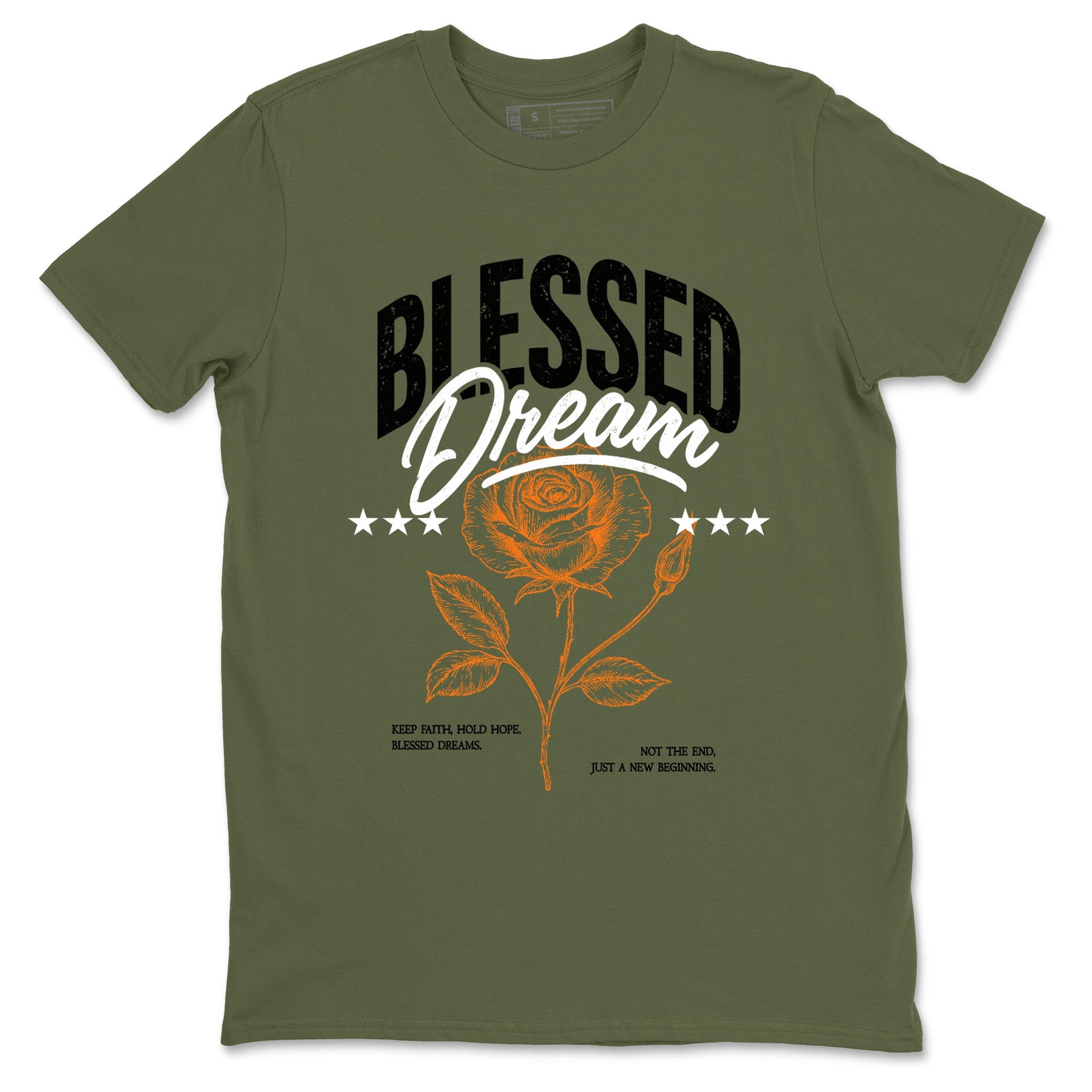 Sneaker match tees – Sneaker Threads To Match Air Jordan 4 OG Olive Shoes, Air Jordan 4 OG Olive – Blessed Dream Tee Military Green 2