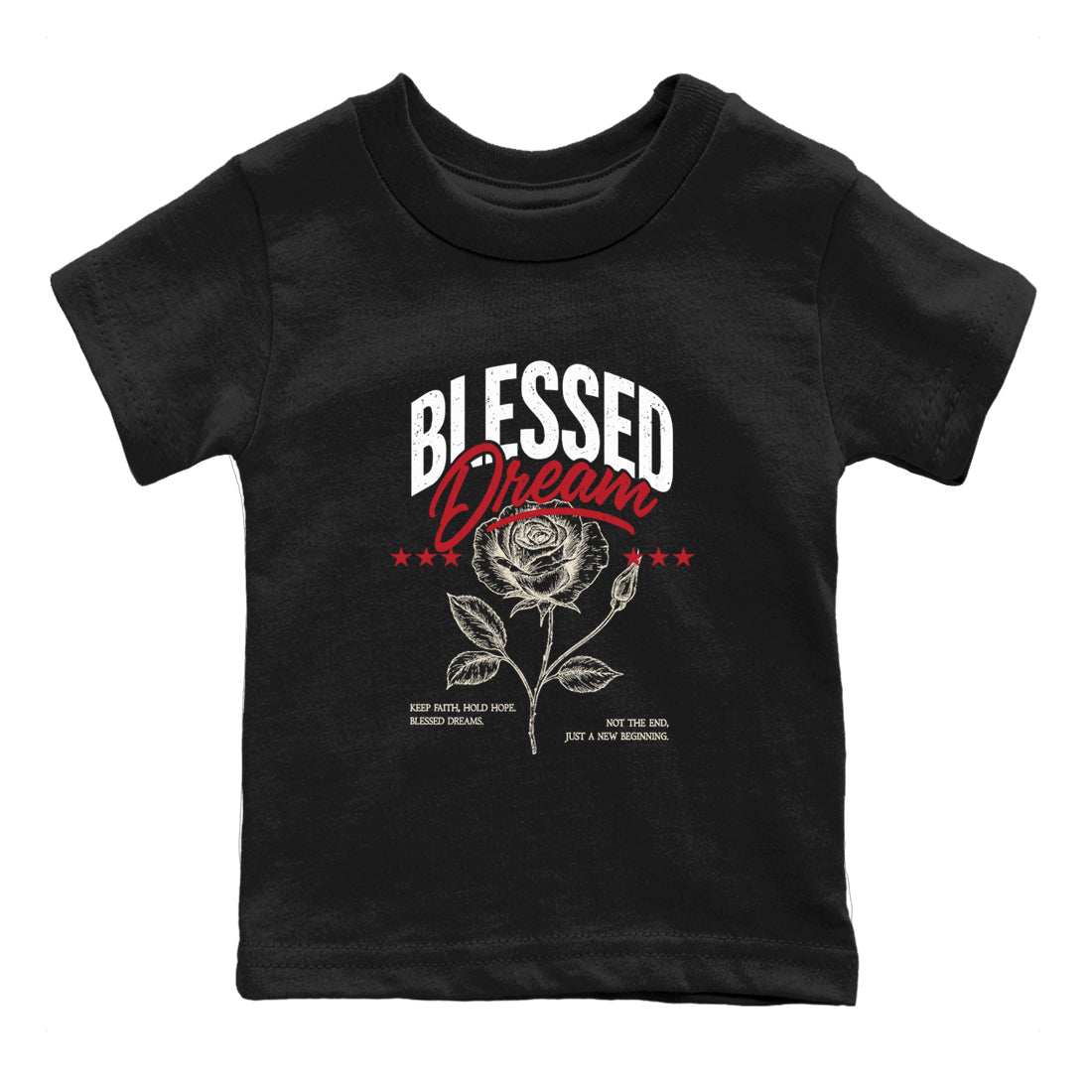Sneaker match tees – Sneaker Tees To Match Air Jordan 4 Valentines Day Shoes – Blessed Dream Kids T-Shirt Black 2