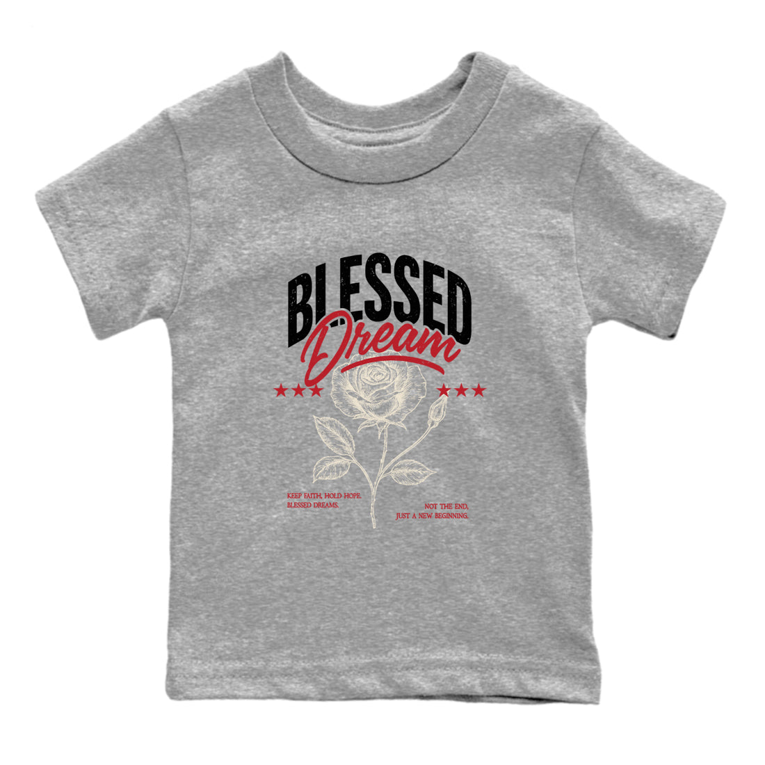 Sneaker match tees – Sneaker Tees To Match Air Jordan 4 Valentines Day Shoes – Blessed Dream Kids T-Shirt Heather Grey 2