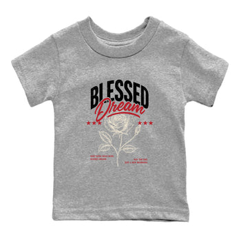 Sneaker match tees – Sneaker Tees To Match Air Jordan 4 Valentines Day Shoes – Blessed Dream Kids T-Shirt Heather Grey 2