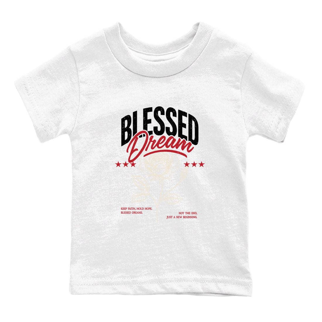 Sneaker match tees – Sneaker Tees To Match Air Jordan 4 Valentines Day Shoes – Blessed Dream Kids T-Shirt White 2