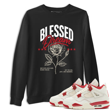 Sneaker match tees – Sneaker Tees To Match Air Jordan 4 Valentines Day Shoes – Blessed Dream Tee Black 1