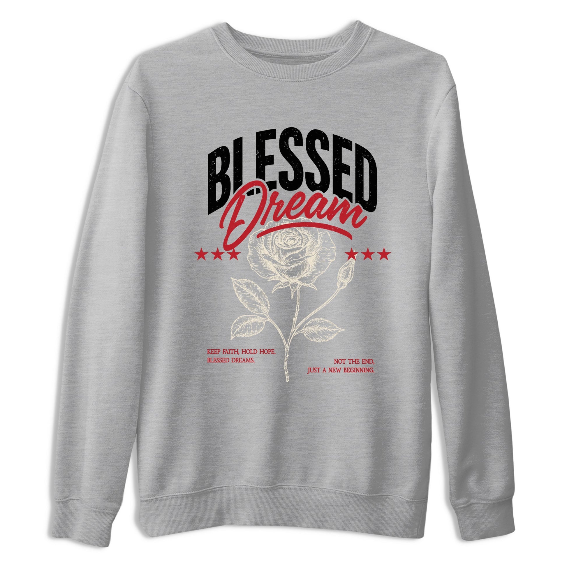 Sneaker match tees – Sneaker Tees To Match Air Jordan 4 Valentines Day Shoes – Blessed Dream Tee Heather Grey 2