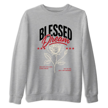 Sneaker match tees – Sneaker Tees To Match Air Jordan 4 Valentines Day Shoes – Blessed Dream Tee Heather Grey 2