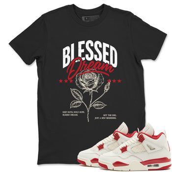 Sneaker match tees – Sneaker Tees To Match Air Jordan 4 Valentines Day Shoes – Blessed Dream Tee Black 1