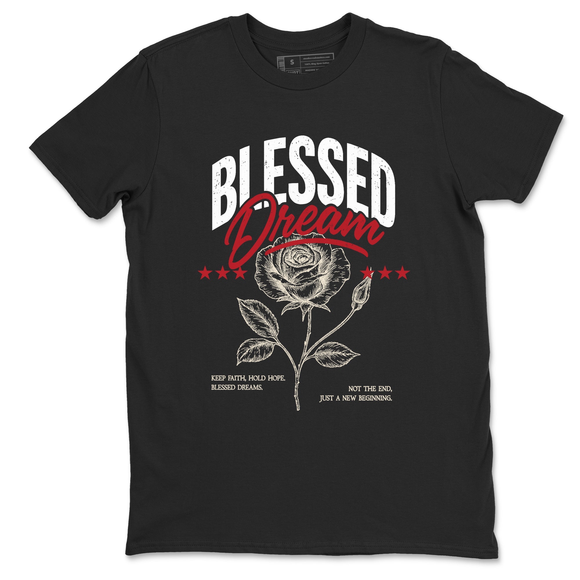 Sneaker match tees – Sneaker Tees To Match Air Jordan 4 Valentines Day Shoes – Blessed Dream Tee Black 2