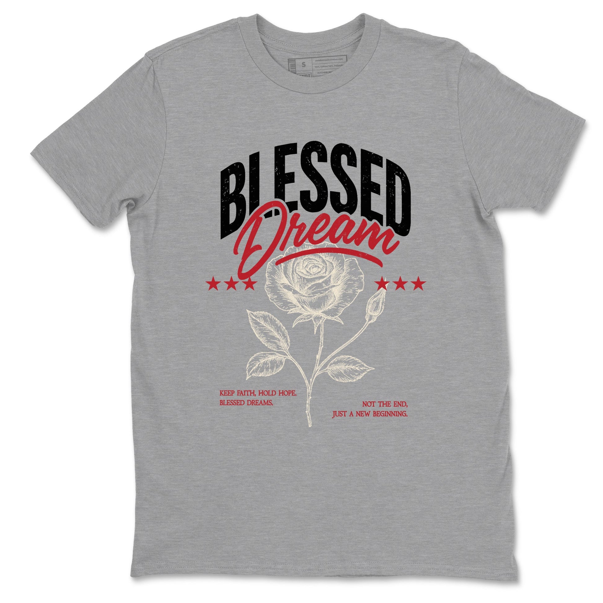 Sneaker match tees – Sneaker Tees To Match Air Jordan 4 Valentines Day Shoes – Blessed Dream Tee Heather Grey 2
