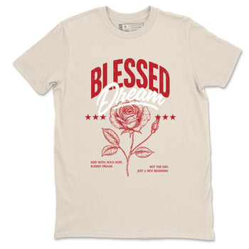 Sneaker match tees – Sneaker Tees To Match Air Jordan 4 Valentines Day Shoes – Blessed Dream Tee Natural 2