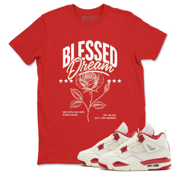 Sneaker match tees – Sneaker Tees To Match Air Jordan 4 Valentines Day Shoes – Blessed Dream Tee Red 1