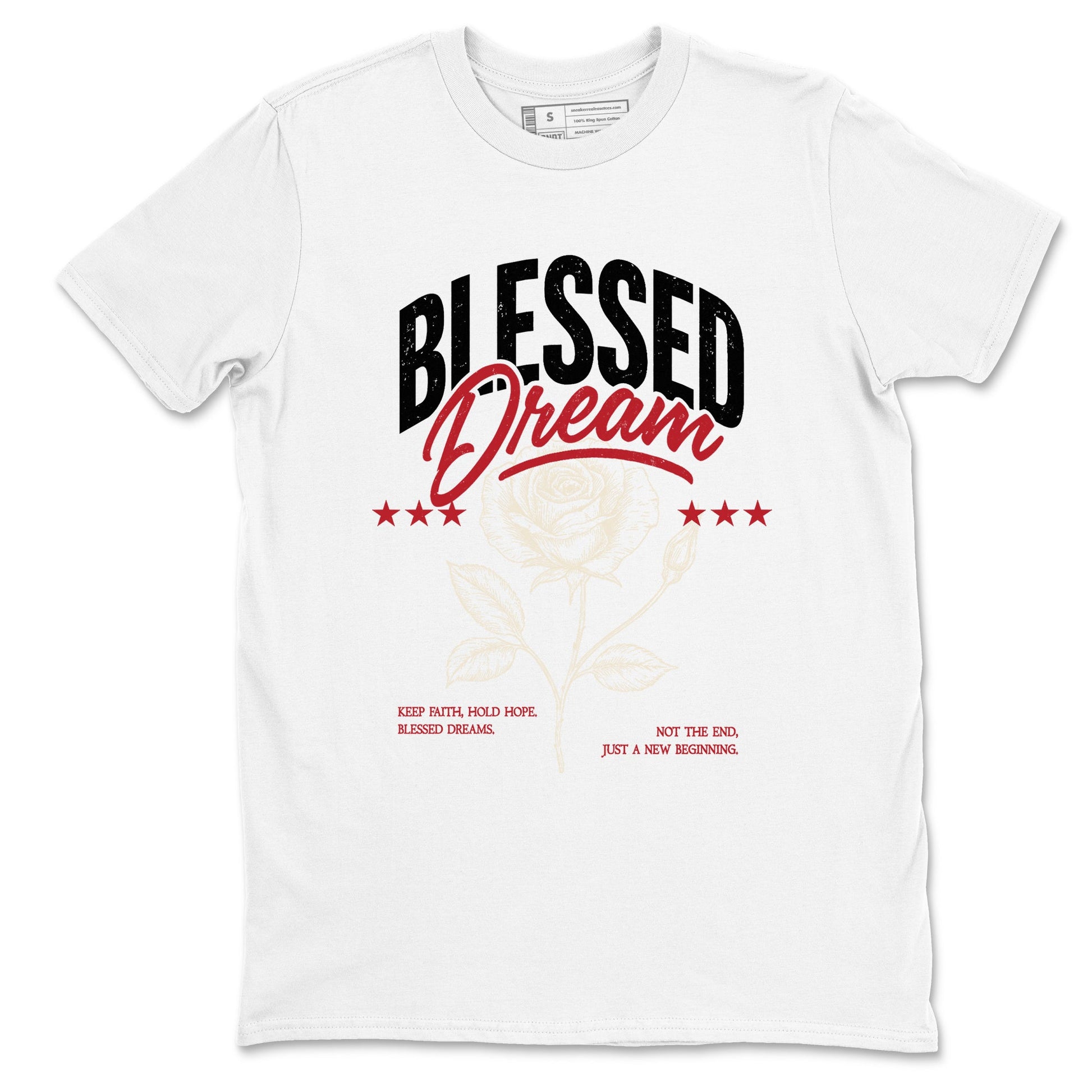 Sneaker match tees – Sneaker Tees To Match Air Jordan 4 Valentines Day Shoes – Blessed Dream Tee White 2
