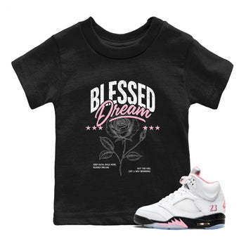 Sneaker match tees – Sneaker Threads To Match Air Jordan 5 35th Anniversary Shoes – Blessed Dream Kids T-Shirt Black 1