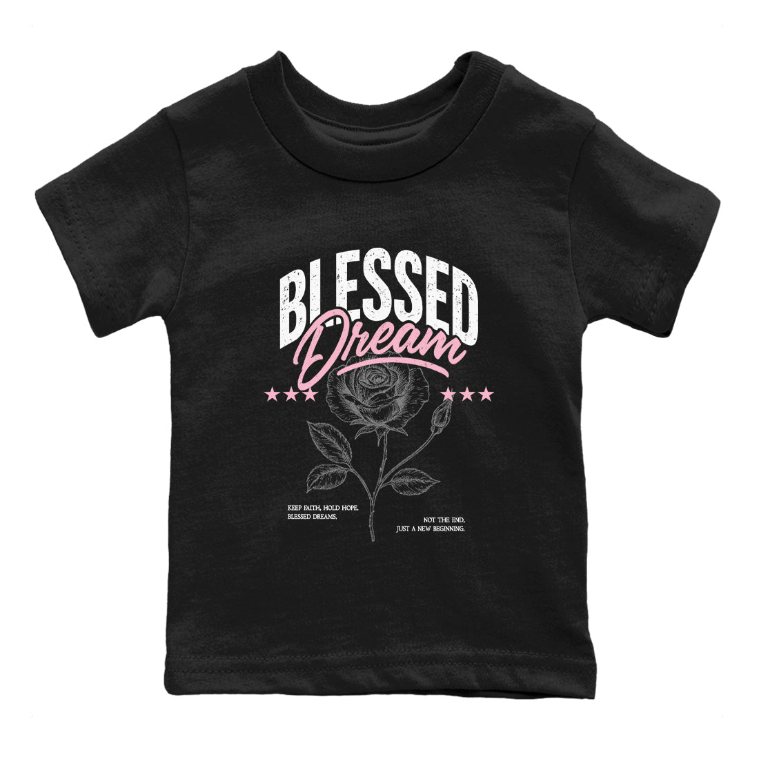 Sneaker match tees – Sneaker Threads To Match Air Jordan 5 35th Anniversary Shoes – Blessed Dream Kids T-Shirt Black 2