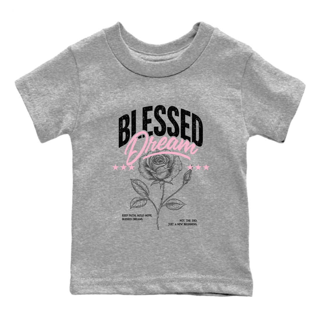 Sneaker match tees – Sneaker Threads To Match Air Jordan 5 35th Anniversary Shoes – Blessed Dream Kids T-Shirt Heather Grey 2