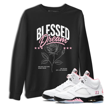 Sneaker match tees – Sneaker Threads To Match Air Jordan 5 35th Anniversary Shoes – Blessed Dream Tee Black 1
