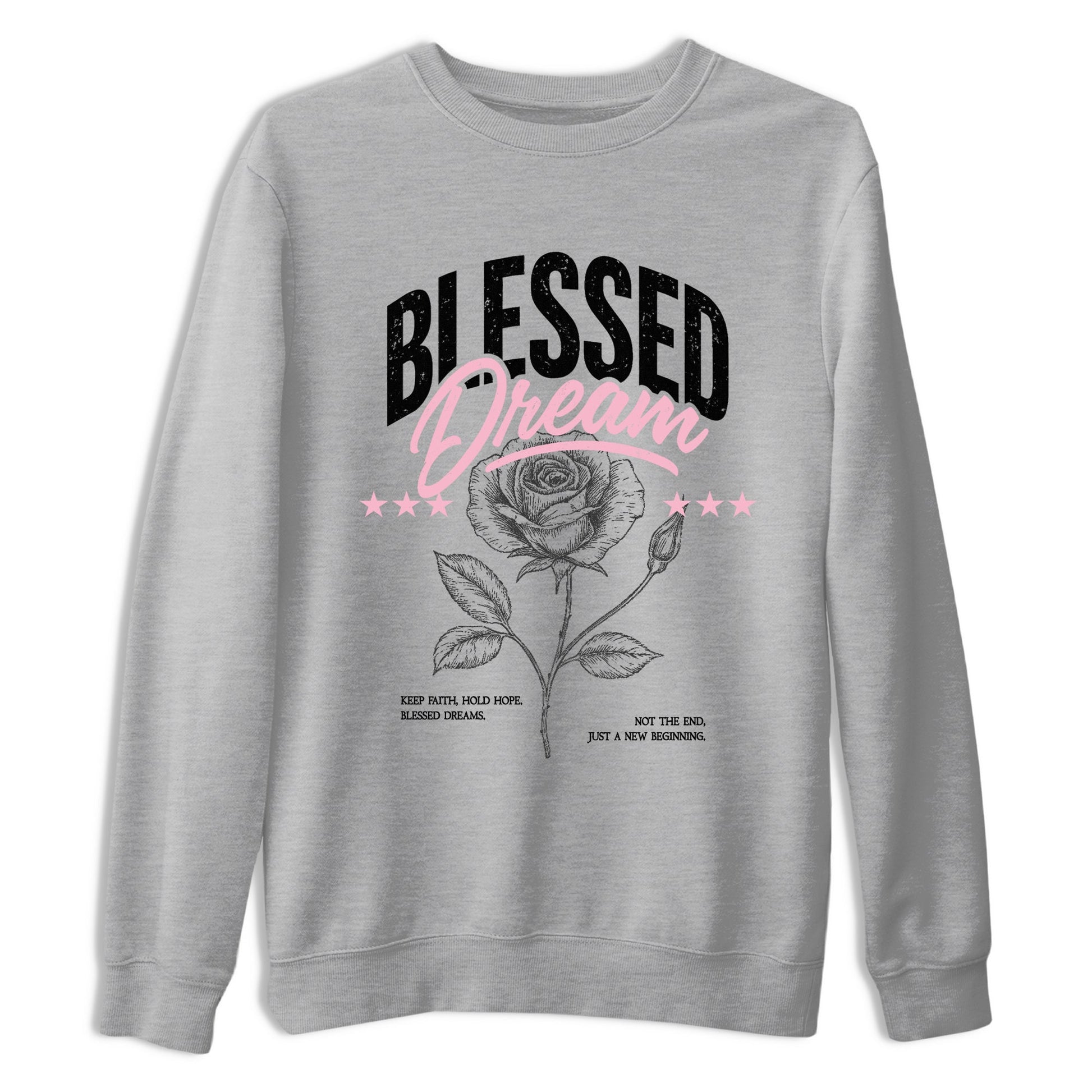 Sneaker match tees – Sneaker Threads To Match Air Jordan 5 35th Anniversary Shoes – Blessed Dream Tee Heather Grey 2
