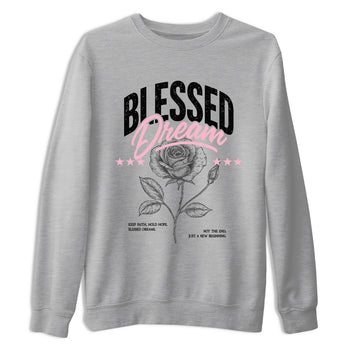 Sneaker match tees – Sneaker Threads To Match Air Jordan 5 35th Anniversary Shoes – Blessed Dream Tee Heather Grey 2