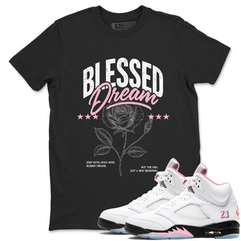 Sneaker match tees – Sneaker Threads To Match Air Jordan 5 35th Anniversary Shoes – Blessed Dream Tee Black 1