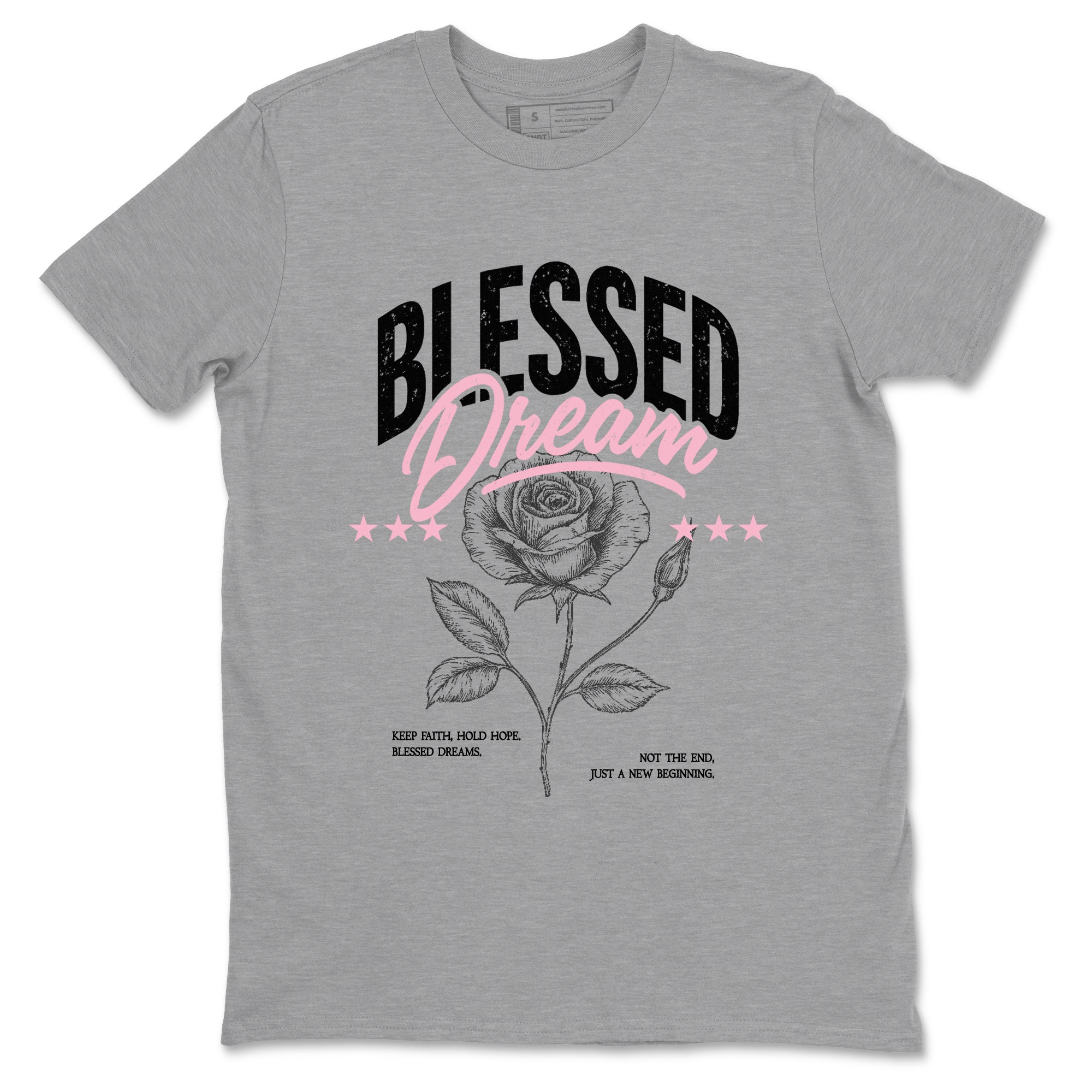 Sneaker match tees – Sneaker Threads To Match Air Jordan 5 35th Anniversary Shoes – Blessed Dream Tee Heather Grey 2