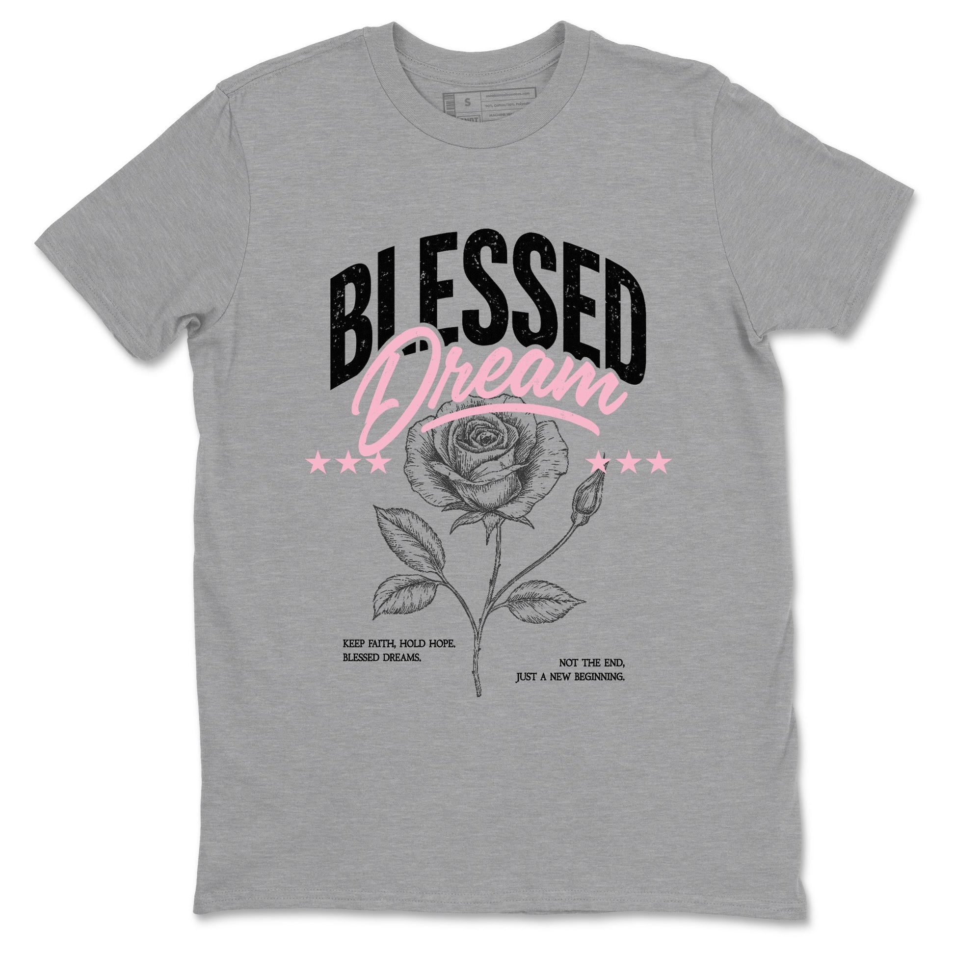 Sneaker match tees – Sneaker Threads To Match Air Jordan 5 35th Anniversary Shoes – Blessed Dream Tee Heather Grey 2