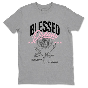 Sneaker match tees – Sneaker Threads To Match Air Jordan 5 35th Anniversary Shoes – Blessed Dream Tee Heather Grey 2