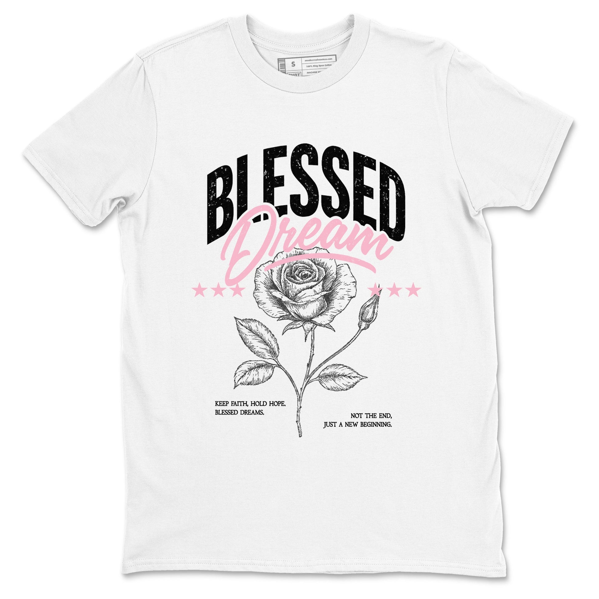 Sneaker match tees – Sneaker Threads To Match Air Jordan 5 35th Anniversary Shoes – Blessed Dream Tee White 2