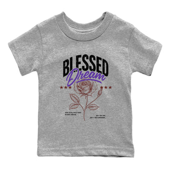 Sneaker match tees – Sneaker Threads To Match Dunk Low Persian Violet Shoes – Blessed Dream Kids T-Shirt Heather Grey 2