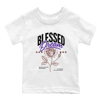 Sneaker match tees – Sneaker Threads To Match Dunk Low Persian Violet Shoes – Blessed Dream Kids T-Shirt White 2