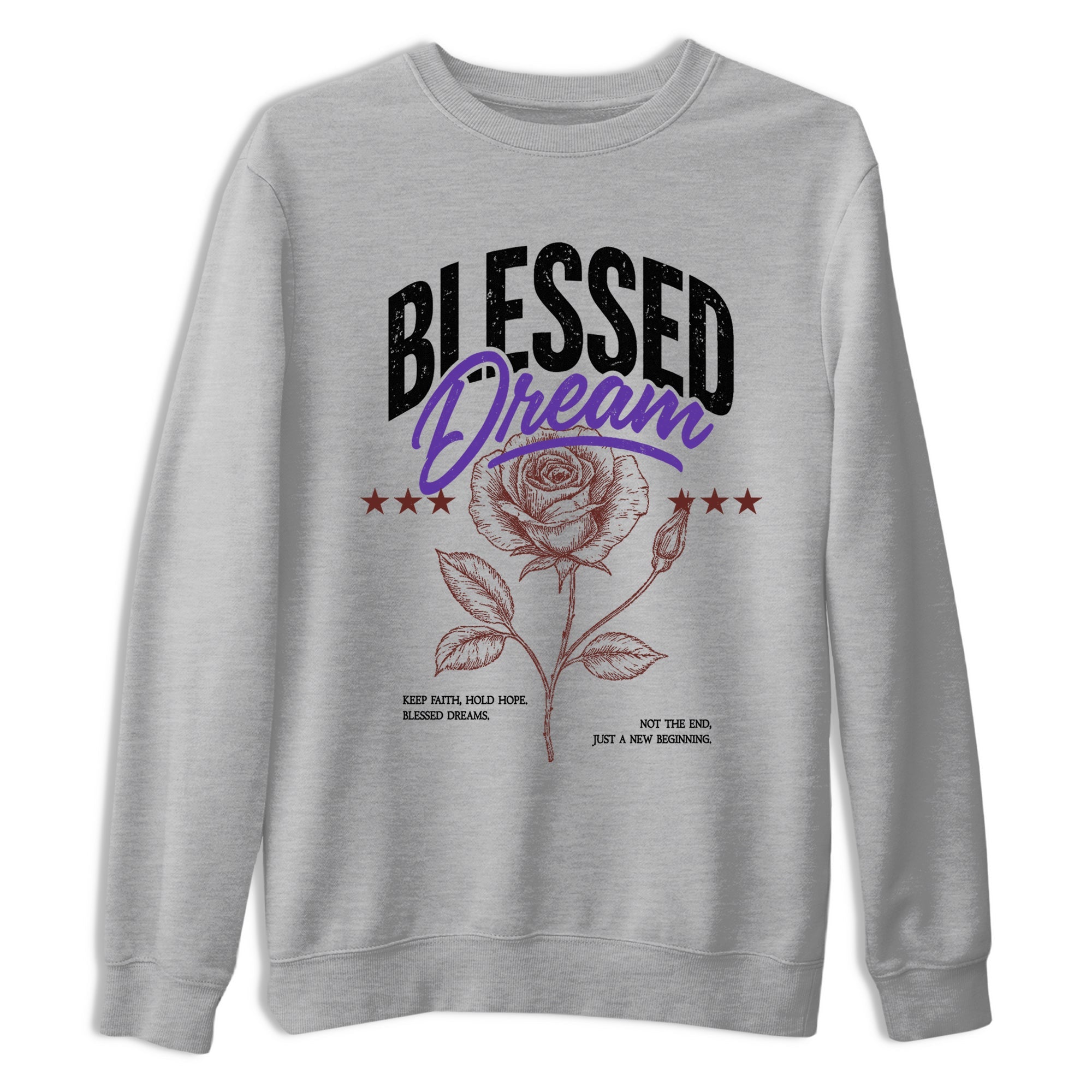 Sneaker match tees – Sneaker Threads To Match Dunk Low Persian Violet Shoes – Blessed Dream Tee Heather Grey 2