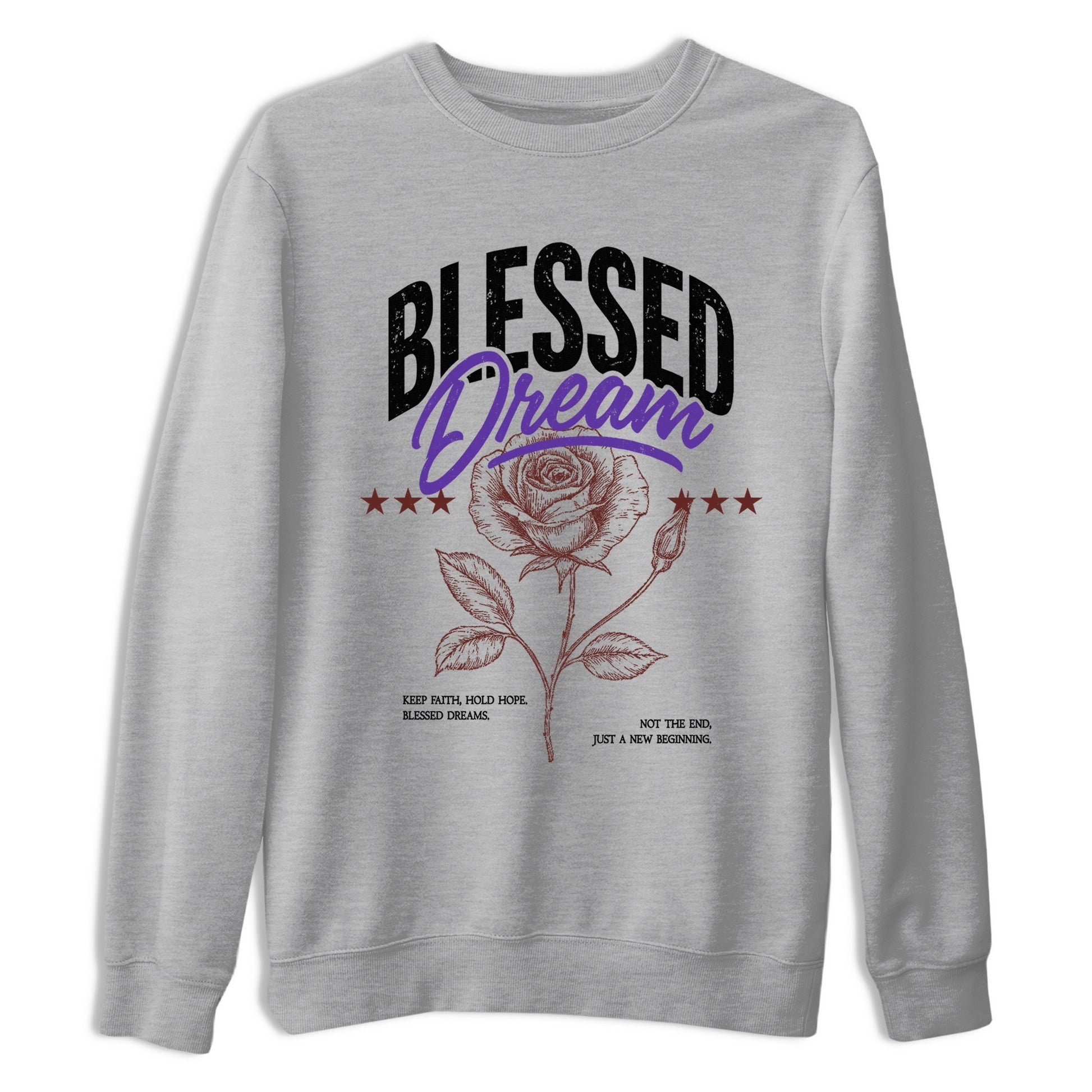 Sneaker match tees – Sneaker Threads To Match Dunk Low Persian Violet Shoes – Blessed Dream Tee Heather Grey 2