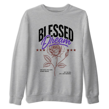 Sneaker match tees – Sneaker Threads To Match Dunk Low Persian Violet Shoes – Blessed Dream Tee Heather Grey 2