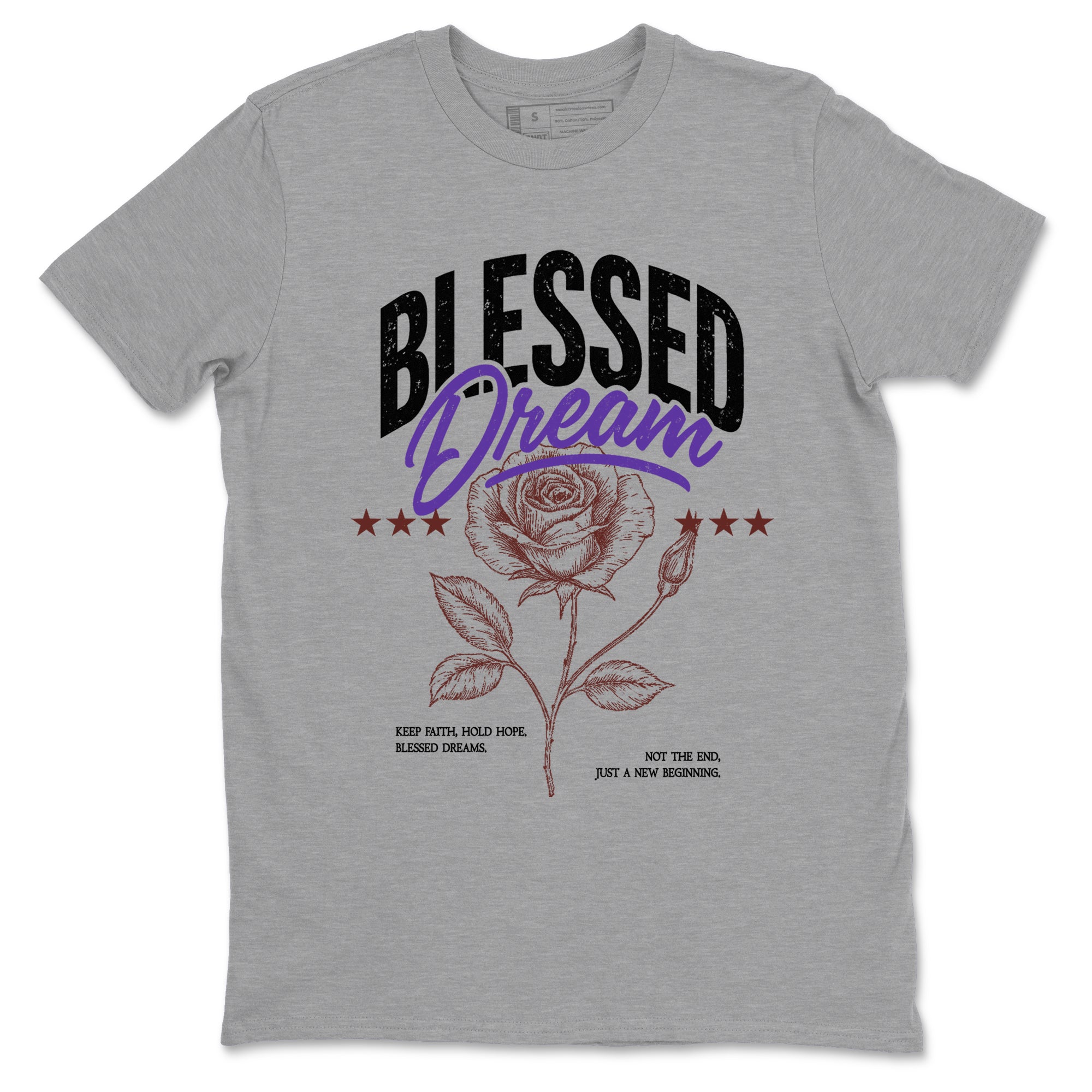Sneaker match tees – Sneaker Threads To Match Dunk Low Persian Violet Shoes – Blessed Dream Tee Heather Grey 2