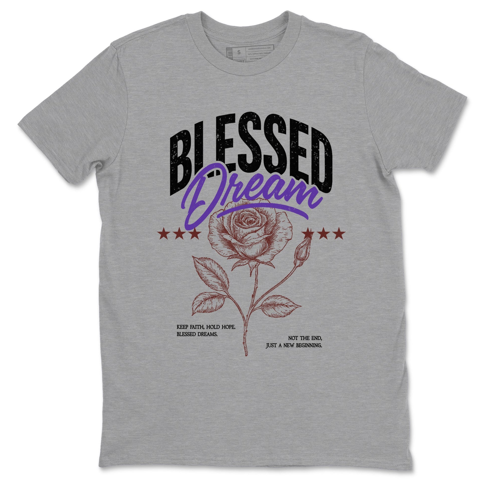 Sneaker match tees – Sneaker Threads To Match Dunk Low Persian Violet Shoes – Blessed Dream Tee Heather Grey 2