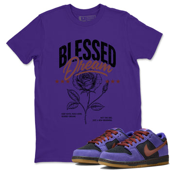Sneaker match tees – Sneaker Threads To Match Dunk Low Persian Violet Shoes – Blessed Dream Tee Purple 1