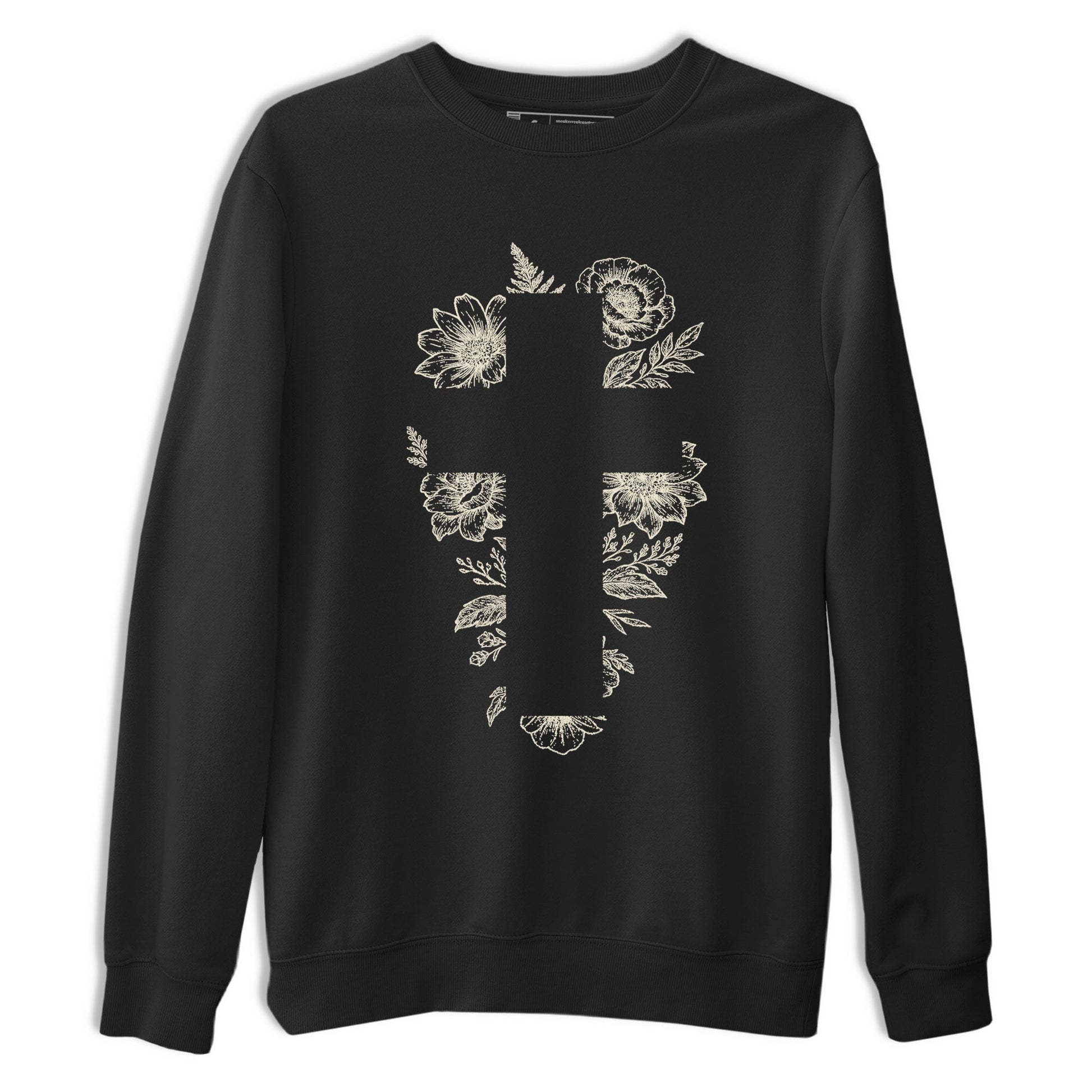 Sneaker Threads – Sneaker Tees To Match Air Foamposite One Pearl – Blessed Flowers Graphic Tee Black 2. Perfect for Jordan releases 2025 colorways.