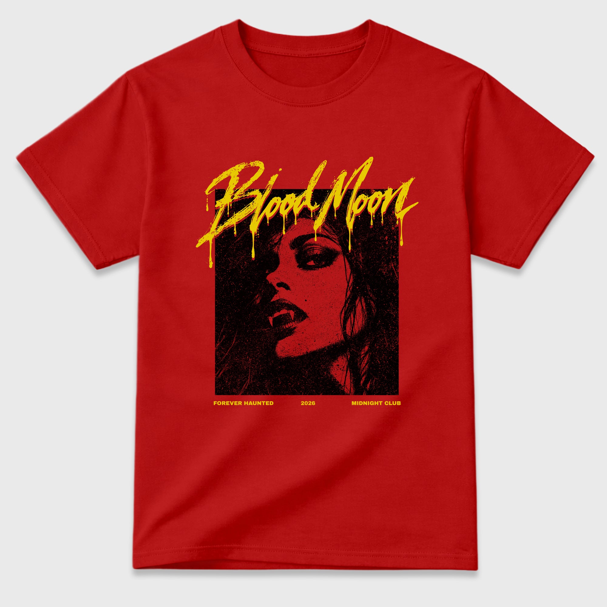 Blood Moon Graphic T-Shirt featuring original streetwear artwork designed to match the Air Jordan 14 Challenge Red. Red 2 Graphic T-Shirt.