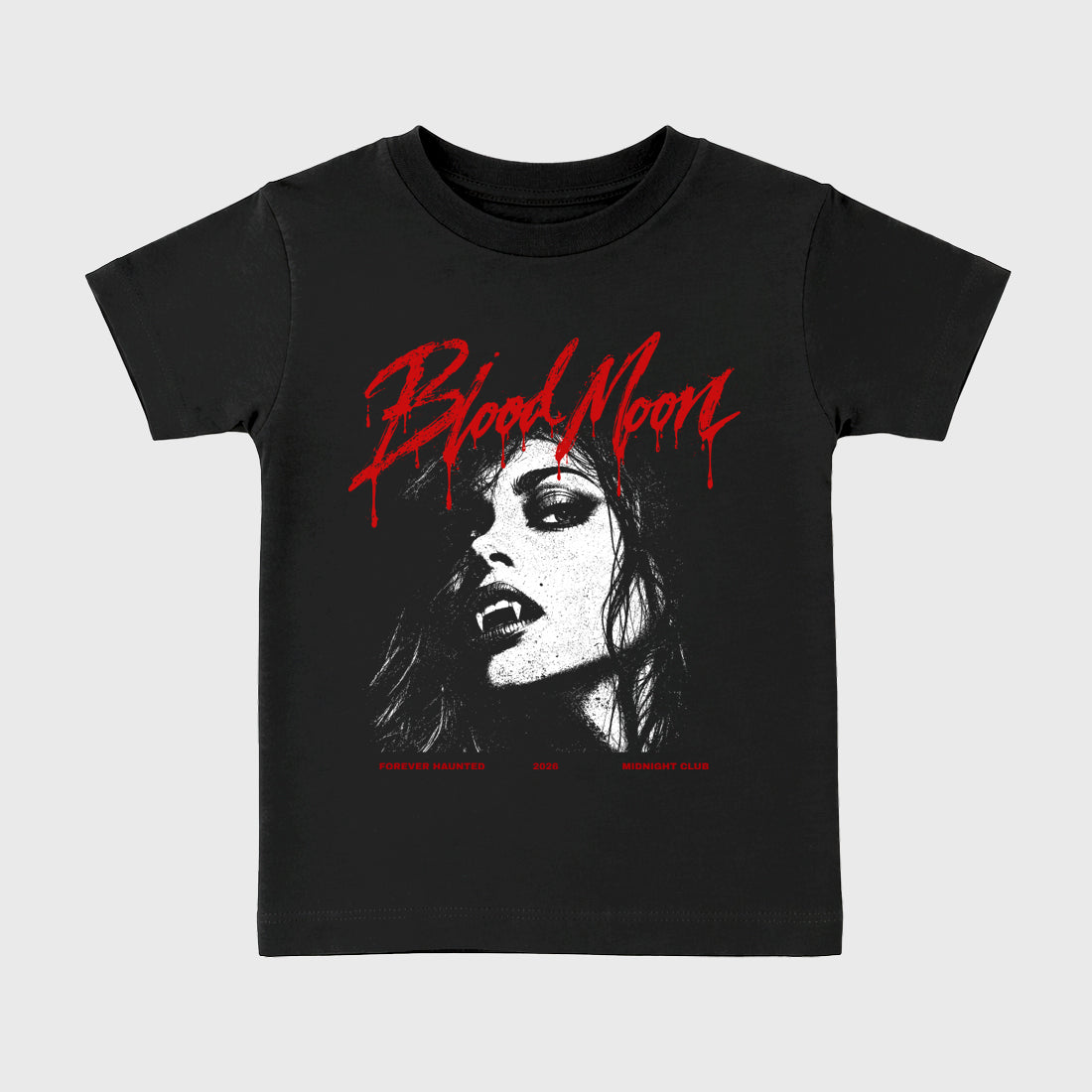 Blood Moon Baby & Kids Graphic T-Shirt featuring original artwork designed to match the Air Jordan 9 True Red. Black 2 Kids Graphic Tee.