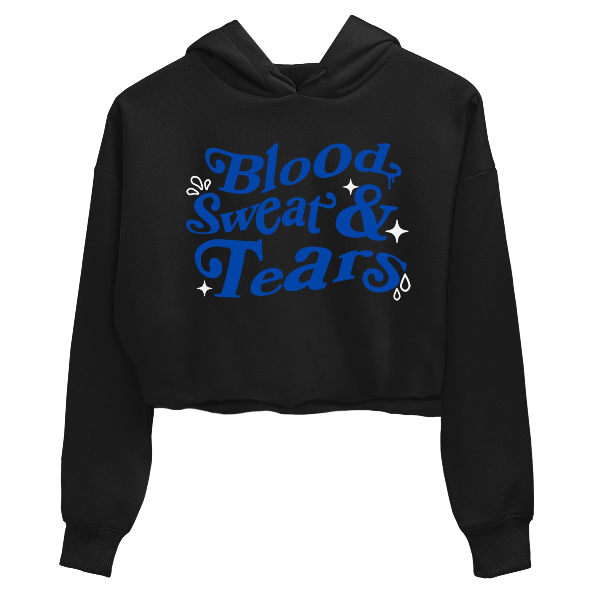 1s Game Royal shirts to match jordans Blood Sweat Tears sneaker match tees Air Jordan 1 Game Royal match shoes to clothes SNRT Sneaker Tees unisex cotton Black 2 crop tee