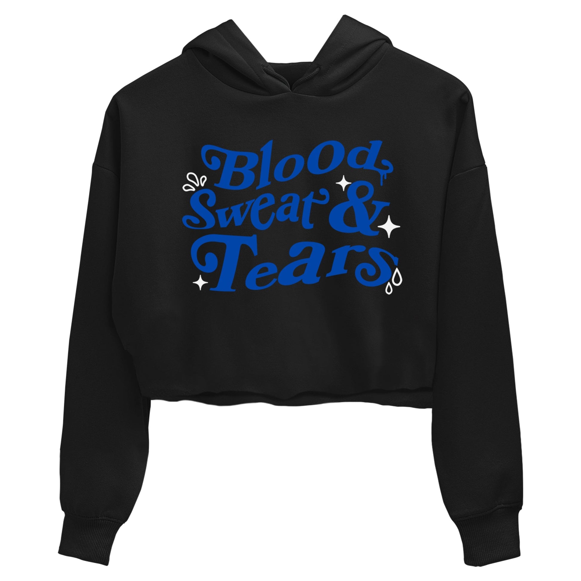1s Game Royal shirts to match jordans Blood Sweat Tears sneaker match tees Air Jordan 1 Game Royal match shoes to clothes SNRT Sneaker Tees unisex cotton Black 2 crop tee