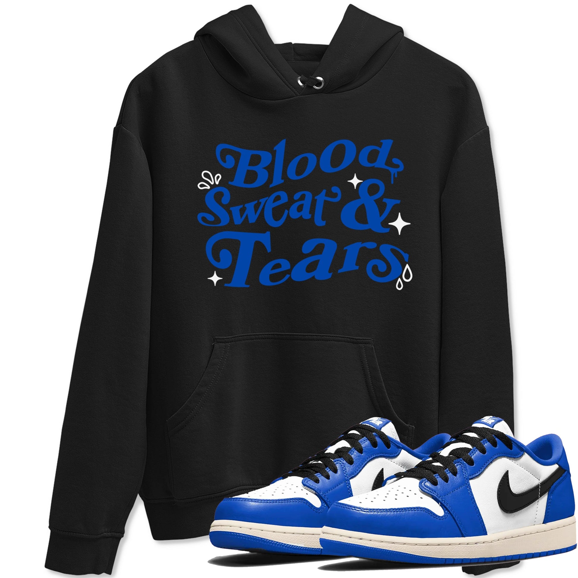 1s Game Royal shirts to match jordans Blood Sweat Tears sneaker match tees Air Jordan 1 Game Royal match shoes to clothes SNRT Sneaker Tees unisex cotton Black 1 shirts