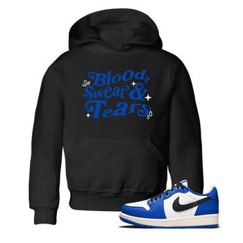 1s Game Royal shirts to match jordans Blood Sweat Tears sneaker match tees Air Jordan 1 Game Royal match shoes to clothes SNRT Sneaker Tees Youth Baby Black 1 tee