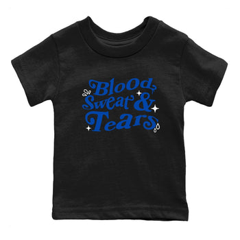 1s Game Royal shirts to match jordans Blood Sweat Tears sneaker match tees Air Jordan 1 Game Royal match shoes to clothes SNRT Sneaker Tees Youth Baby Black 2 tee
